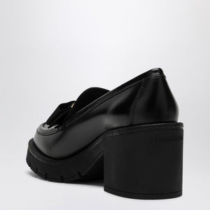 FERRAGAMO Chic Black Bow Moccasins with Heel