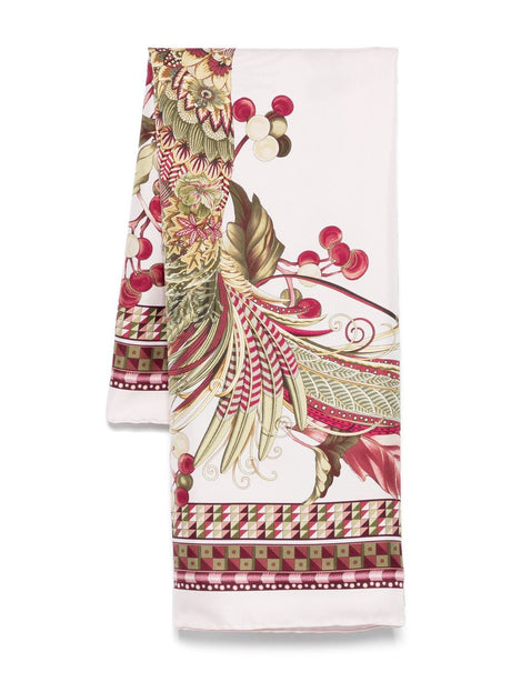 Ferragamo Peacock Print Mini Silk Foulard