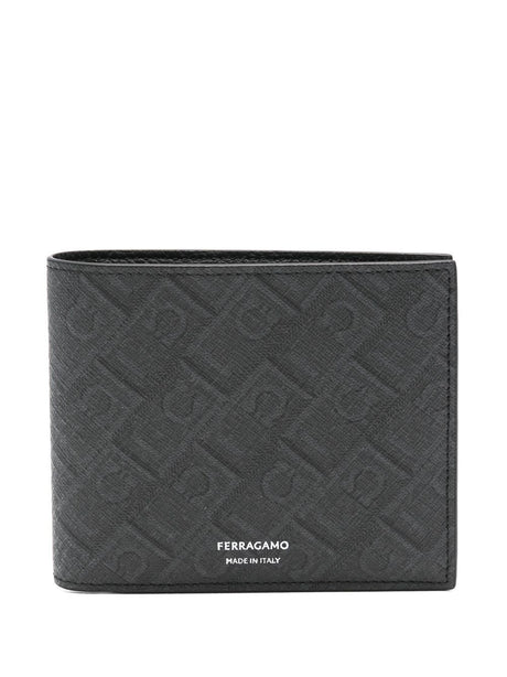 Ferragamo Monogram-Pattern Bi-Fold Wallet (11.5 x 10 x 1.5 cm)