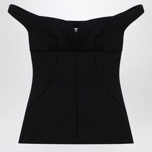 PHILOSOPHY DI LORENZO SERAFINI Elegant Black Nylon Sweetheart Top