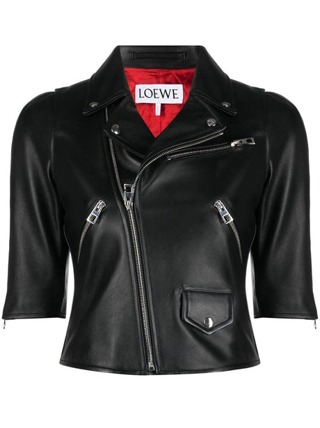 LOEWE Men's Mini Biker Crop Jacket