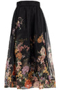 ZIMMERMANN Floral Maxi Skirt with Ruching Details - Size 1