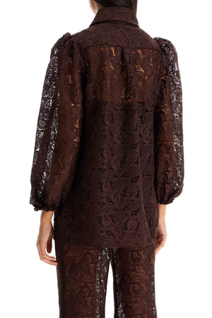 ZIMMERMANN Elegant Lace Shirt with Puff Sleeves - Size 0