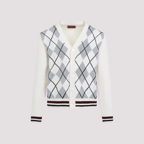 GUCCI Argyle Lurex Cardigan