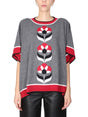 BOUTIQUE MOSCHINO Geometric Front Wool T-Shirt for Women