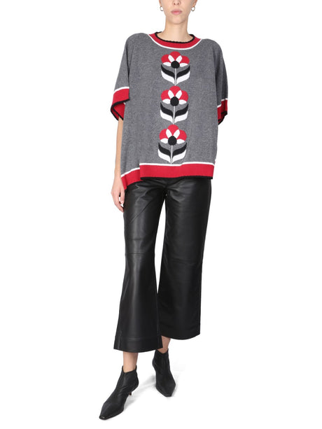 BOUTIQUE MOSCHINO Geometric Front Wool T-Shirt for Women