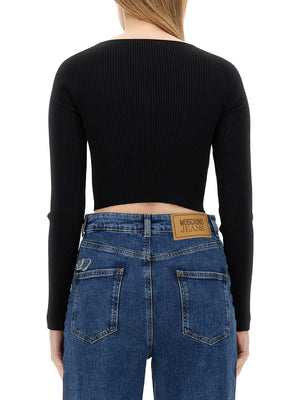 MOSCHINO JEANS Ribbed Crop Top - Size S