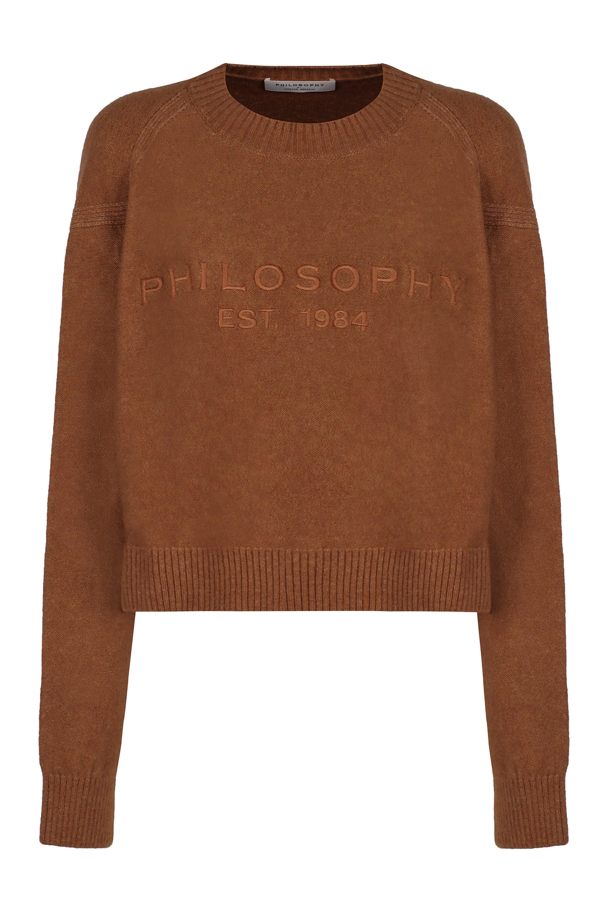 PHILOSOPHY DI LORENZO SERAFINI Beige Cozy Wool Blend Crew-Neck Sweater