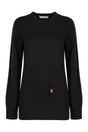 PHILOSOPHY DI LORENZO SERAFINI Luxurious Wool-Cashmere Sweater with Gold-Tone Accent