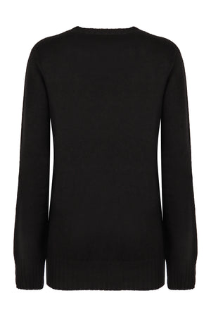 PHILOSOPHY DI LORENZO SERAFINI Luxurious Wool-Cashmere Sweater with Gold-Tone Accent