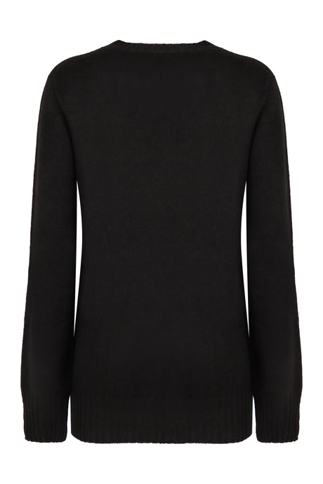 PHILOSOPHY DI LORENZO SERAFINI Luxurious Wool-Cashmere Sweater with Gold-Tone Accent