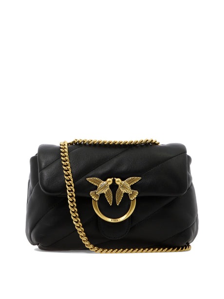 PINKO Chic Mini Puff Leather Shoulder Bag