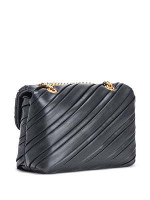 PINKO Quilted Faux Leather Shoulder Handbag