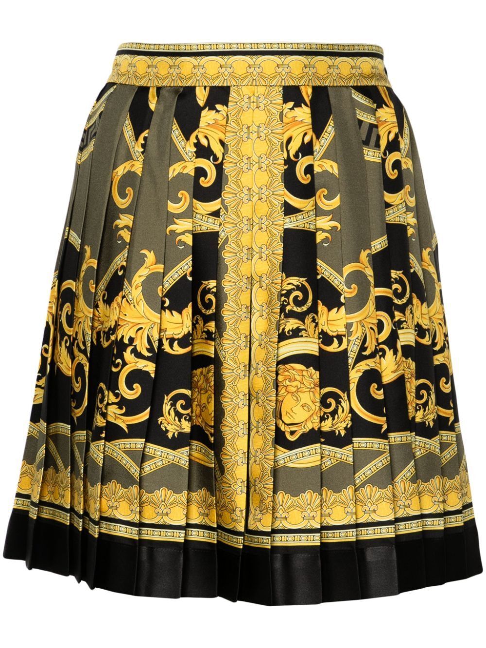 VERSACE Silk Pleated Mini Skirt