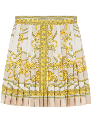 VERSACE Baroque Print Pleated Mini Skirt for Women