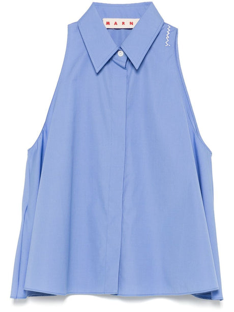 MARNI Flared Sleeveless Cotton Top