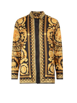 VERSACE Stylish Silk Shirt with Iconic Baroque Pattern for Women