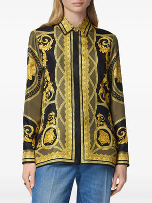 VERSACE Elegant Baroque Silk Blouse