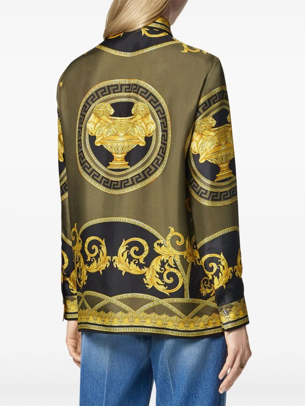 VERSACE Elegant Baroque Silk Blouse