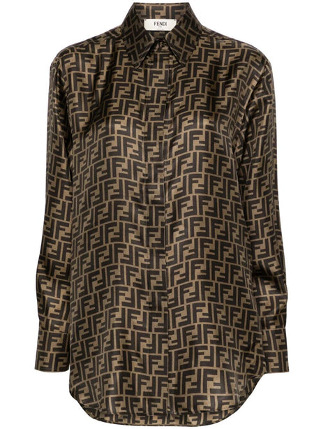 FENDI Silk Print Shirt for Men - SS25 Collection