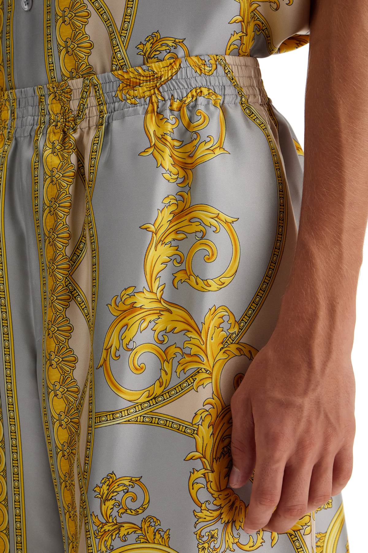 VERSACE Silk Twill Bermuda Shorts