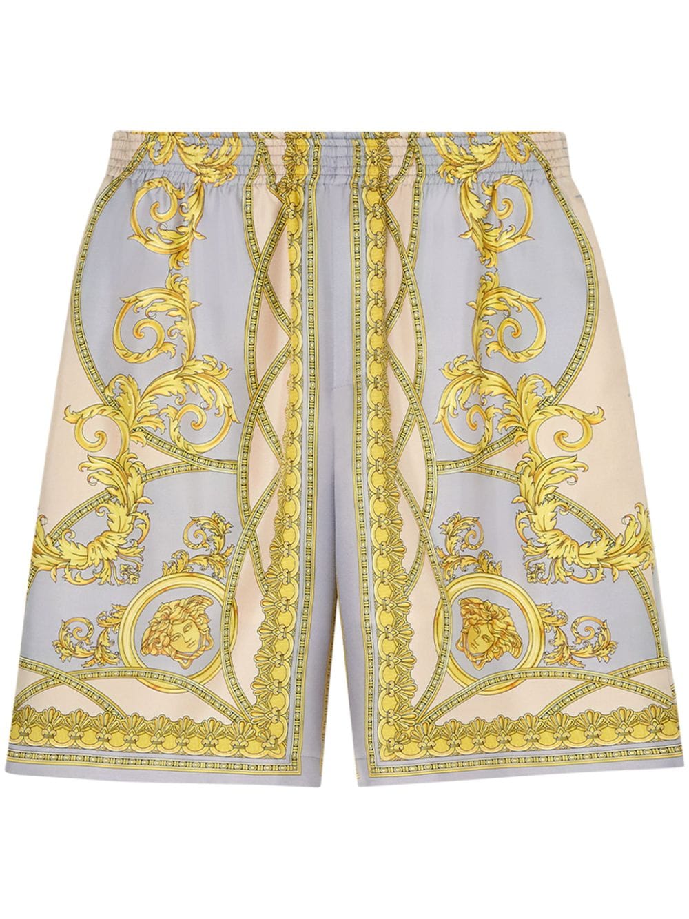 VERSACE Baroque Print Silk Knee-Length Shorts