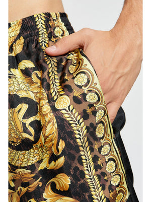 VERSACE Knee-Length Baroque Print Silk Shorts