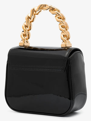 Patent Leather Mini Handbag with Iconic Gold Medusa Head