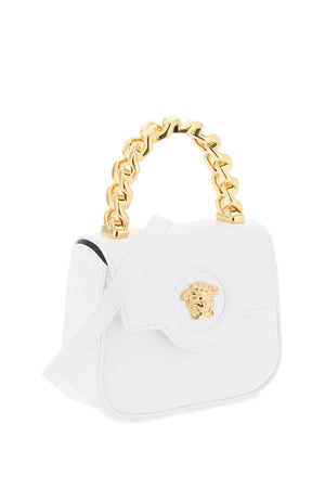 VERSACE White Calf Leather Mini Medusa Handbag for Women, SS24