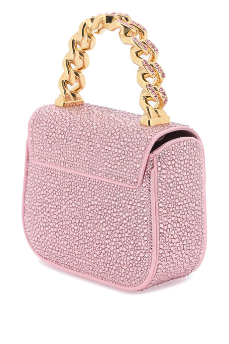 VERSACE Mini Medusa Crystal-Embellished Satin Handbag