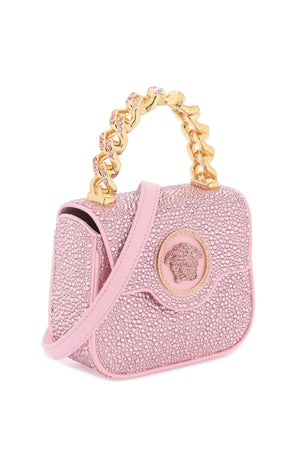 VERSACE Mini Medusa Crystal-Embellished Satin Handbag