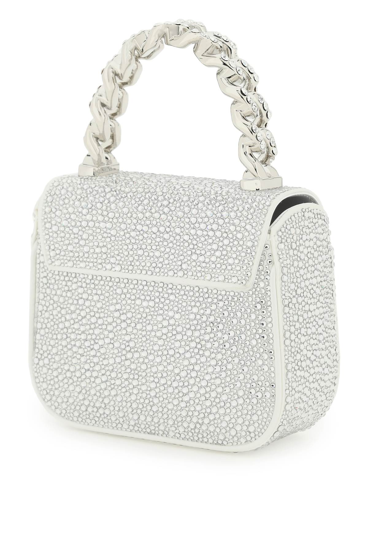 VERSACE Mini Medusa Crystal-Embellished Satin Handbag