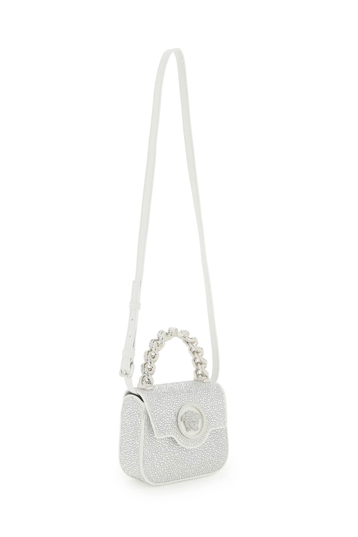 VERSACE Mini Medusa Crystal-Embellished Satin Handbag