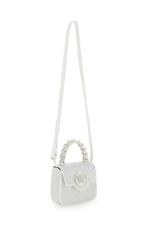 VERSACE Mini Medusa Crystal-Embellished Satin Handbag