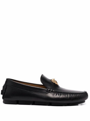 VERSACE Medusa Emblem Leather Loafers