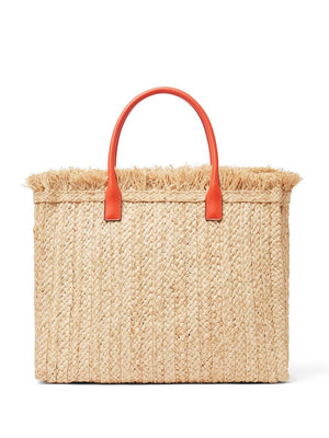 VERSACE Chic Natural Straw Tote Bag