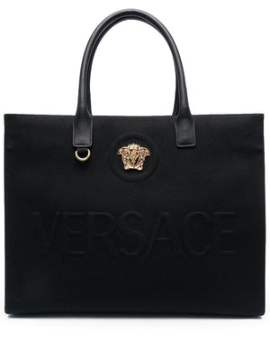 VERSACE Medusa Large Canvas Tote Handbag