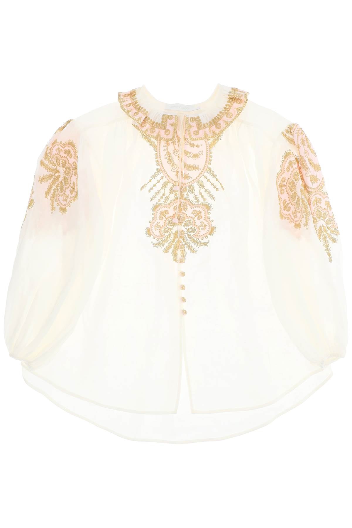 ZIMMERMANN Embroidered Ramie Blouse for Women