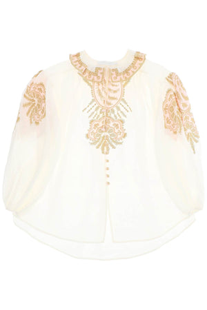 ZIMMERMANN Embroidered Ramie Blouse for Women