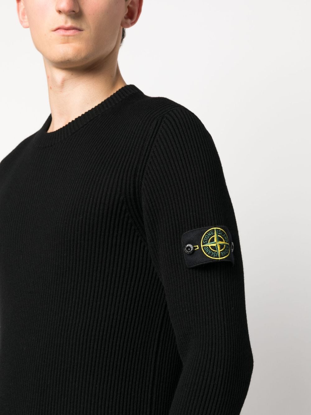 STONE ISLAND Men's Compass Patch Wool Jumper