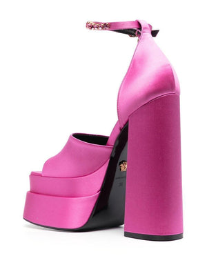 Fuchsia Satin Platform Sandal for Women