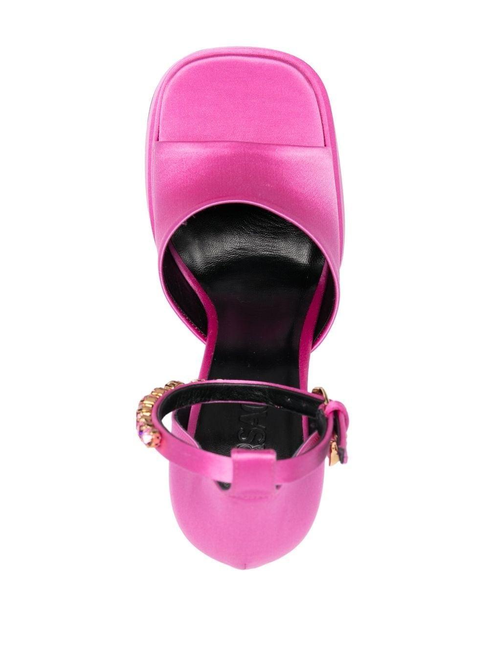 Fuchsia Satin Platform Sandal for Women