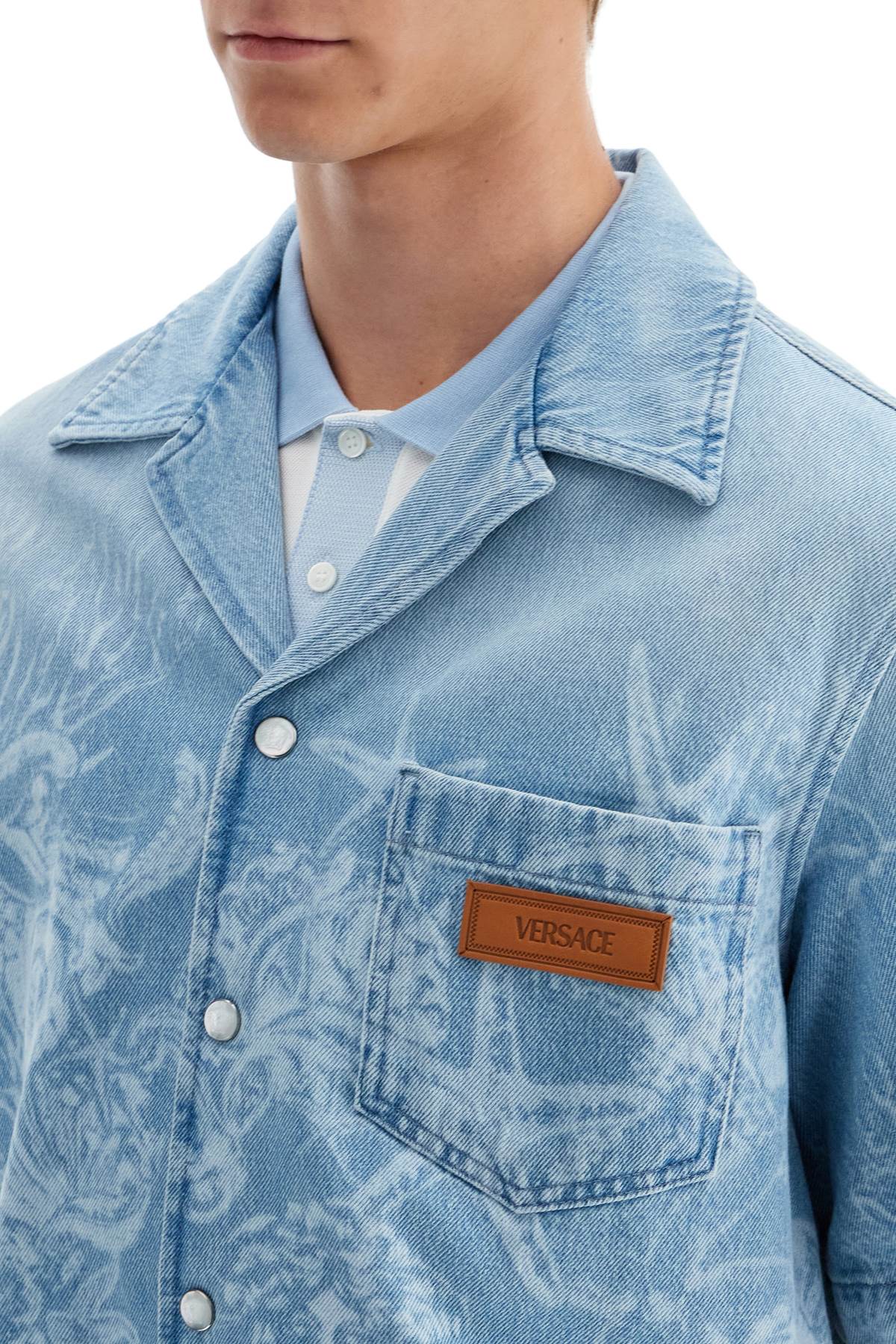 VERSACE Baroque Sea Denim Shirt - IT 48