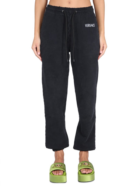 VERSACE Logo Jogging Pants with Elastic Waistband for Women