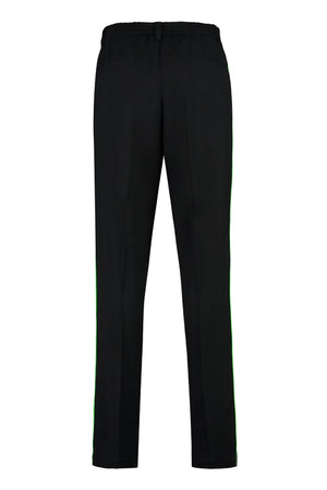 VERSACE Sleek Black Logo-Striped Track Pants for Men