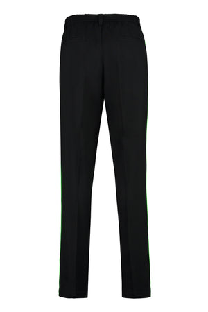 黑色运动裤 - 版纳时尚标志边线&卷口口袋