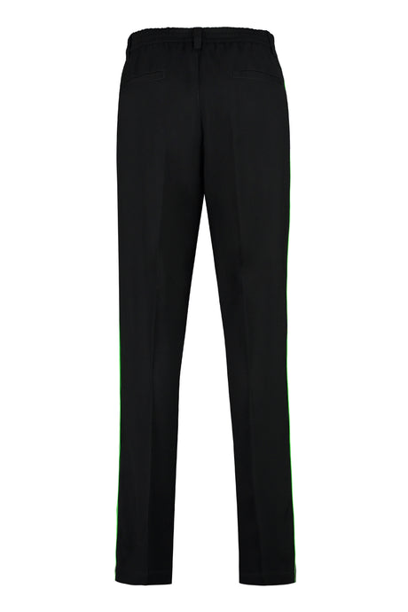 男士黑色凡赛斯运动裤-配有品牌徽标侧条纹和外口袋
