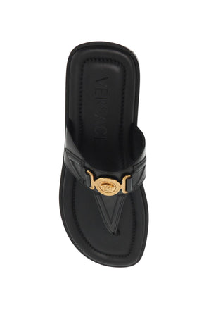 VERSACE Luxury Golden Medusa Biggie Leather Sandals