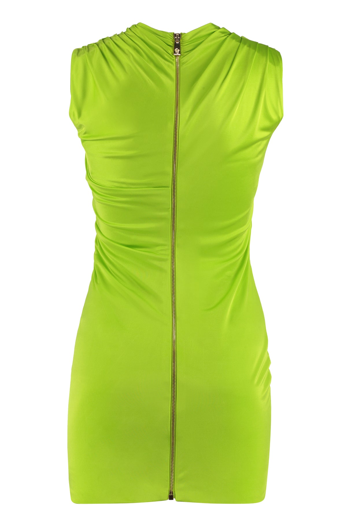 Green Draped Front Viscose Dress for Women