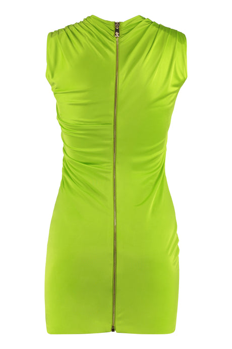 VERSACE Green Draped Front Viscose Dress for Women